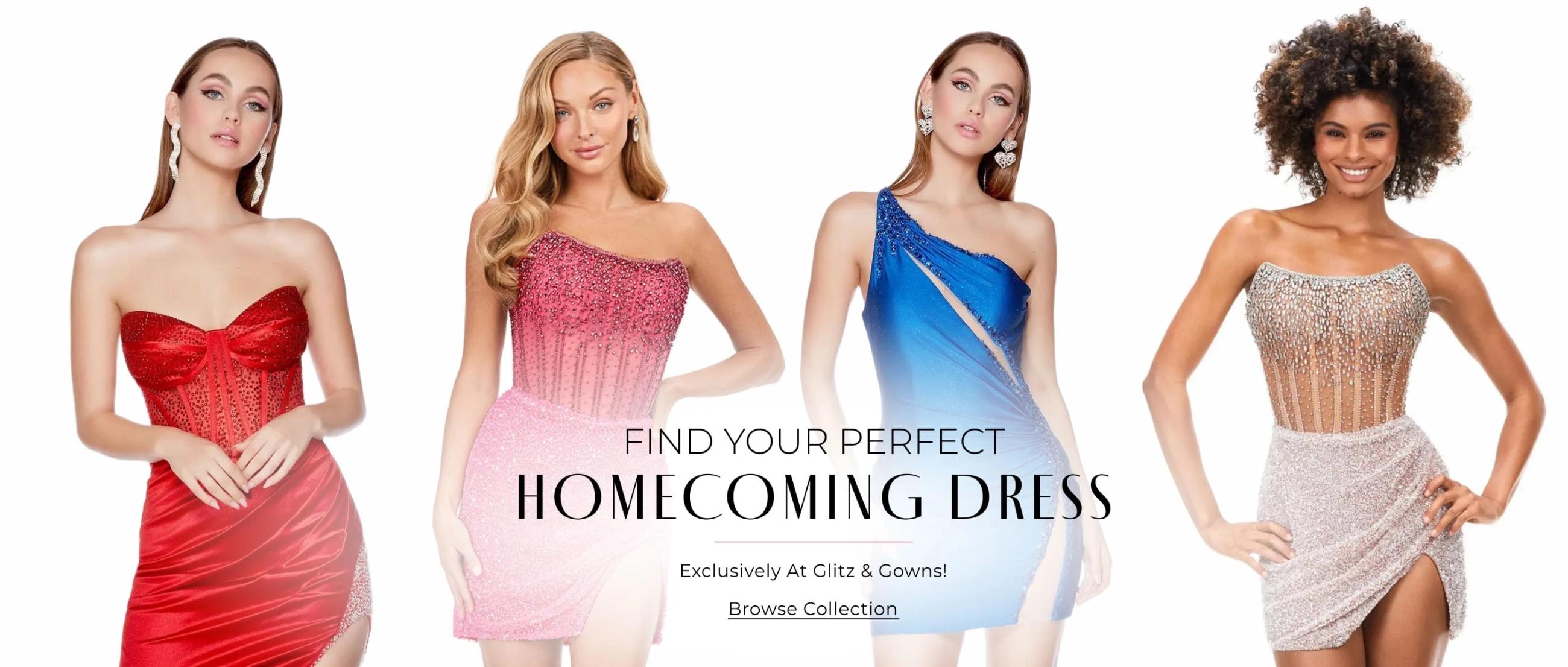 find your perfect hoco dress banner F24 desktop image